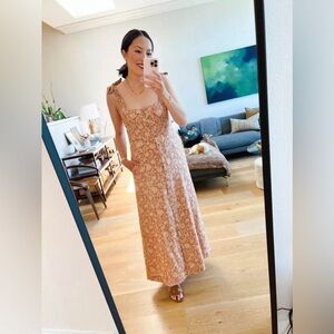 Faherty Kendall Dress‎ Maxi Linen Floral Button Front Size Medium